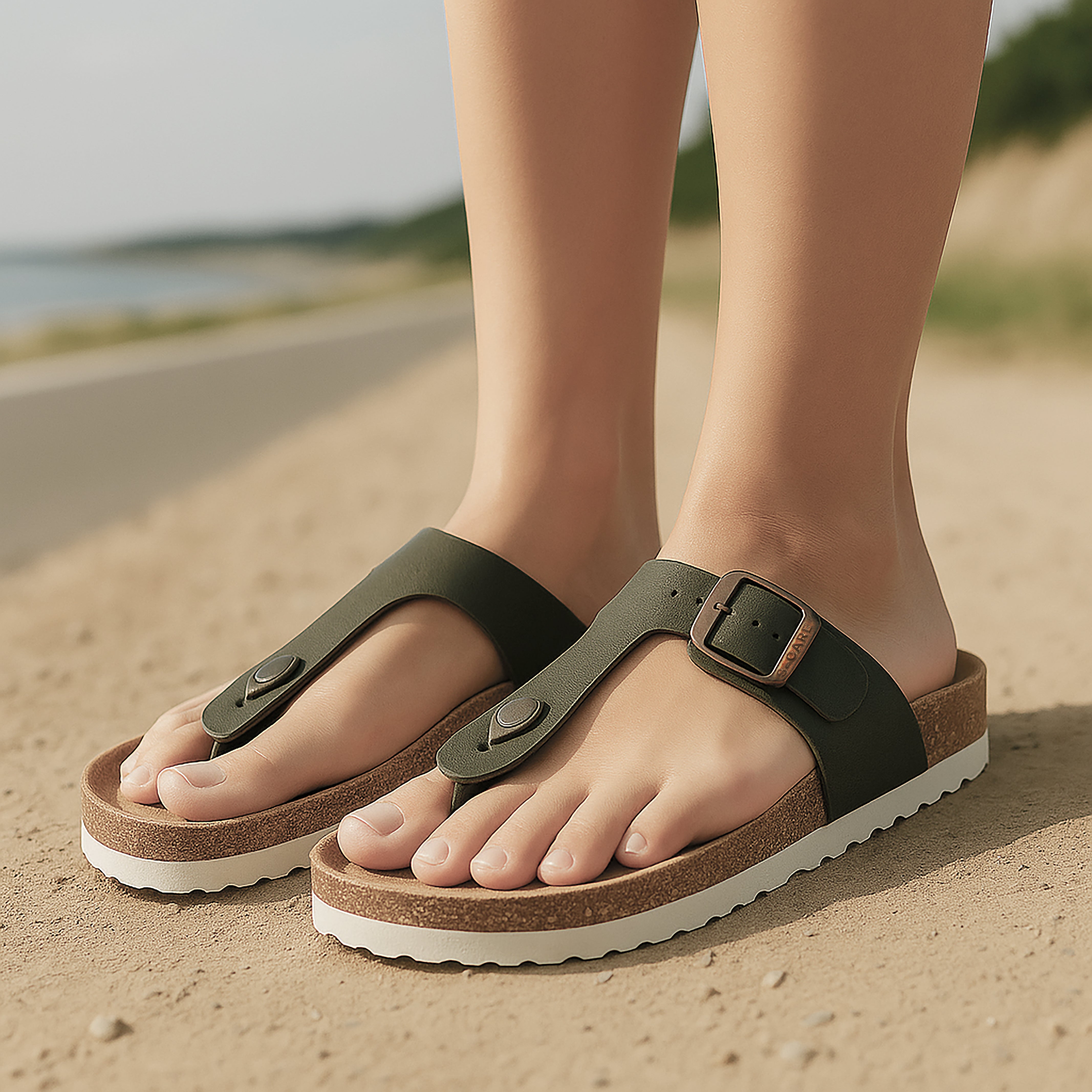 Dubai Army Green Sandals – Supportive, Water-Resistant Comfort Sandals