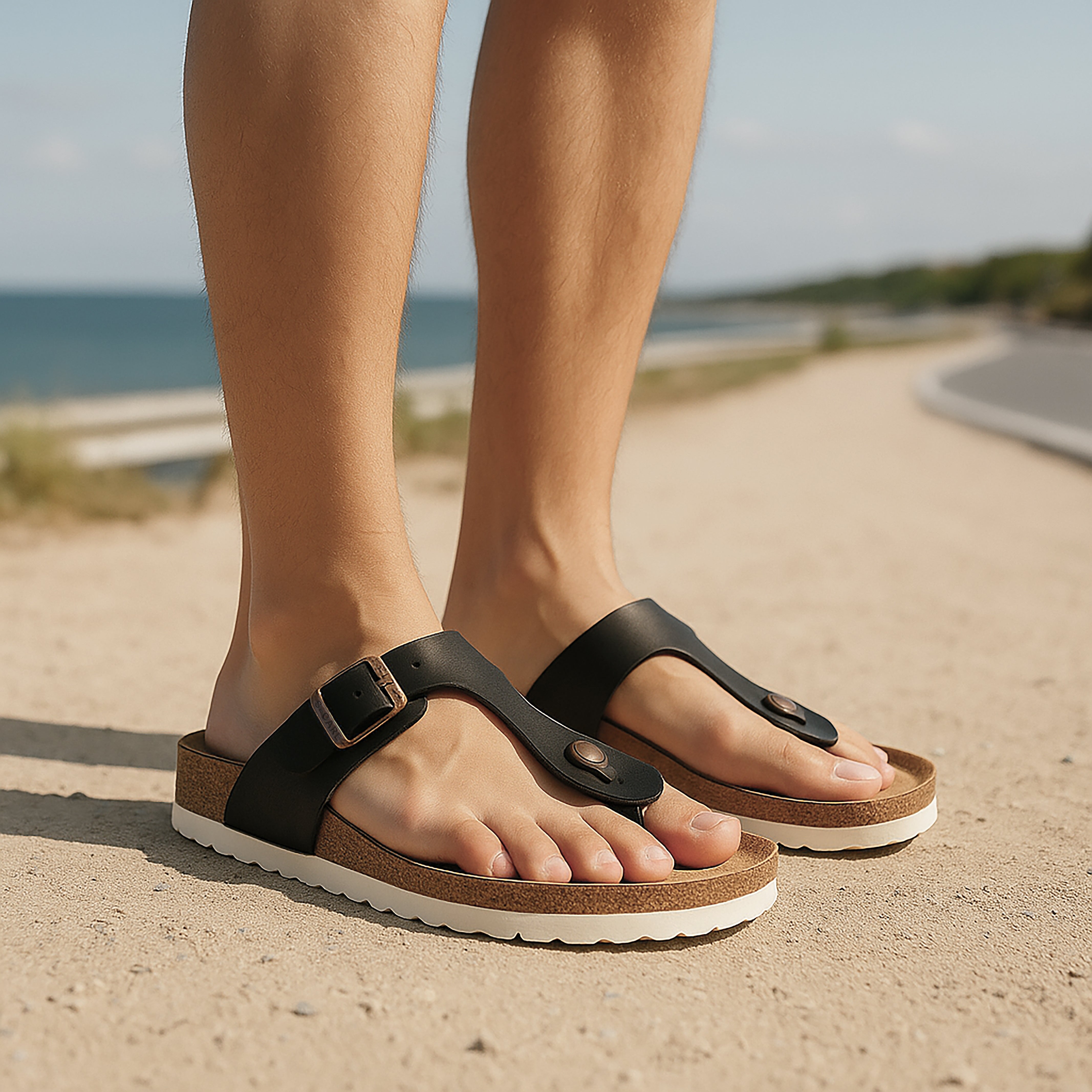 Dubai Black Sandals – Supportive, Water-Resistant Comfort Sandals