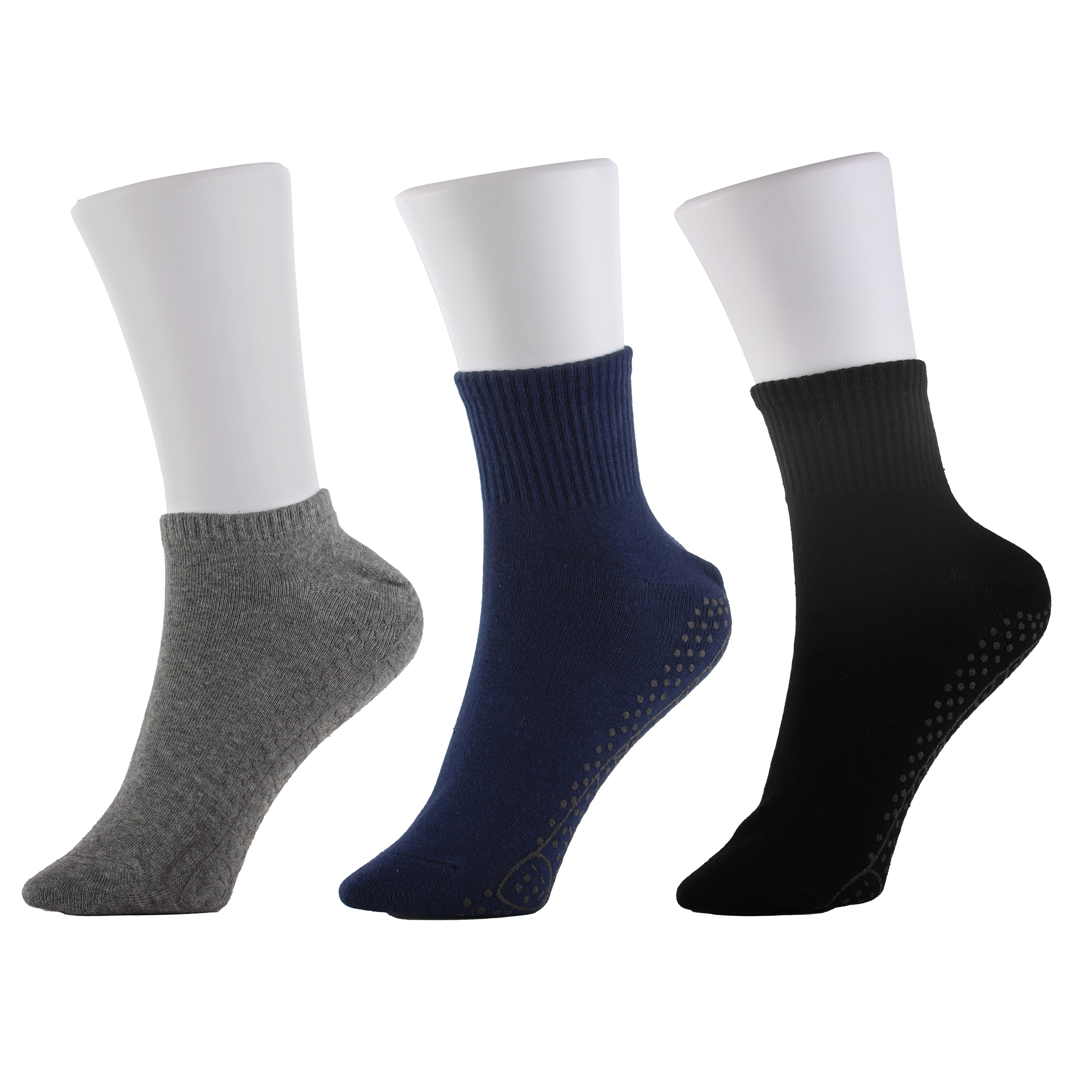 Front view of S-CARE Ionizer Socks 3-pack in assorted colours"