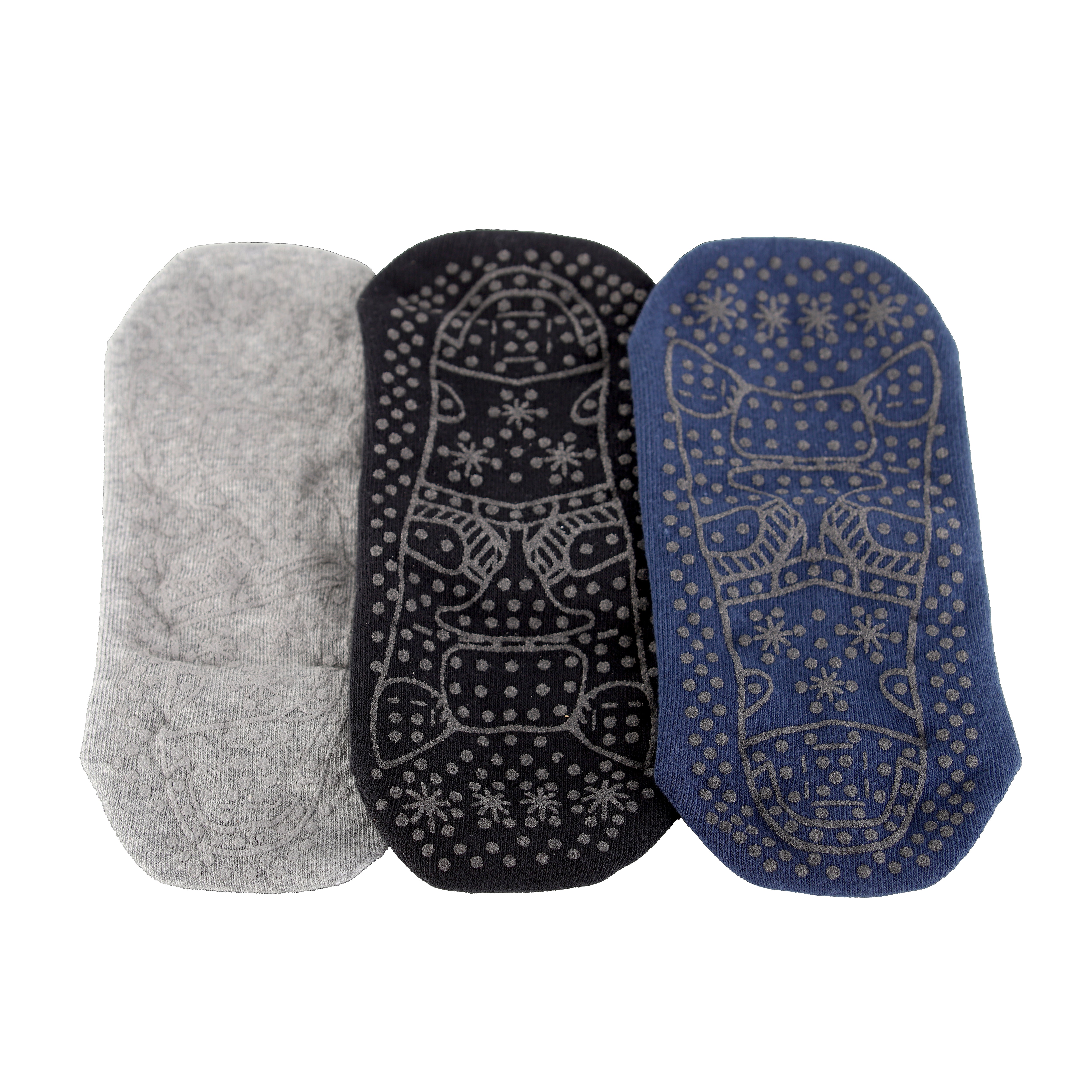 3 pairs of S-CARE health socks in random stylish colours – laid out flat